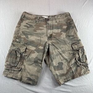 Gap Khakis Cargo Camo Shorts Mens 30 Y2K Utility Pockets Outdoors Military 12"